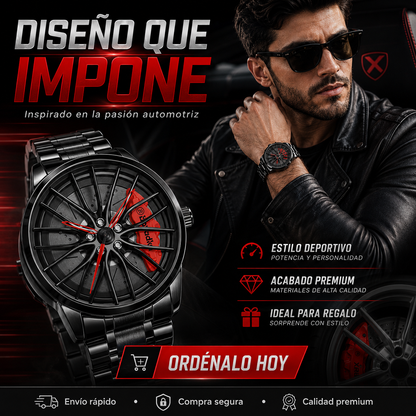 Reloj RPM Black – Diseño de Rin Deportivo  (ENVIOS GRATIS)