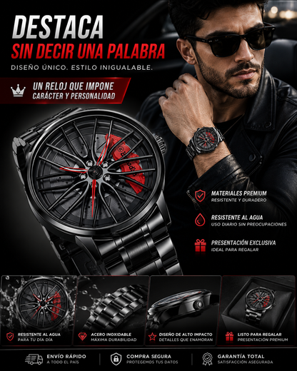 Reloj RPM Black – Diseño de Rin Deportivo  (ENVIOS GRATIS)