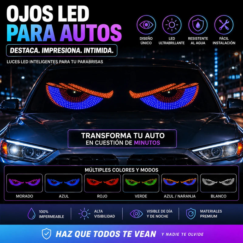 Ojos LED Inteligentes para Parabrisas | Transforma Tu Auto en Minutos