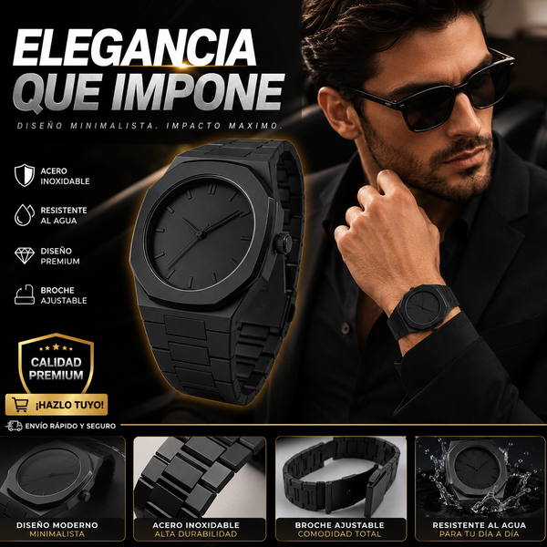 Reloj Negro Minimalista Elegante